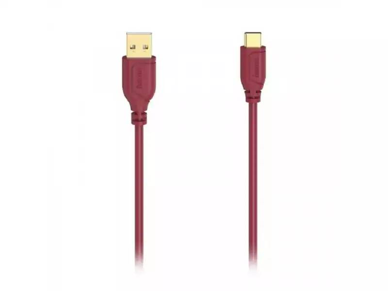 HAMA USB-C kabl,fleksibilan,bakar,pozlata, 0.75m crveni 200636