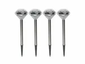 HOME Set solarnih baštenskih lampi kristal 4 kom.