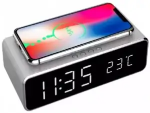 GEMBIRD DAC-WPC-01-S Digitalni sat + alarm sa bežičnim punjenjem telefona