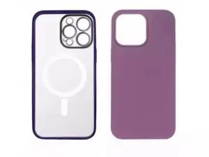 JUST IN CASE 2u1 transparentna/ljubičasta- Zaštitna maska za iPhone 14 Pro Max