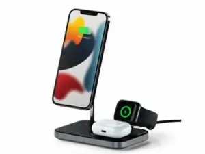SATECHI Aluminium 3-in-1 Magnetic Wireless Charging Stand (iPhone 12/13