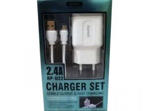 REMAX Strujni FAST punjac 2,4A 2x USB+ TIP C kabl 1m beli 19