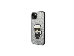 KARL LAGERFELD Futrola za iPhone 14 Silver Glitter Flakes Ikonik