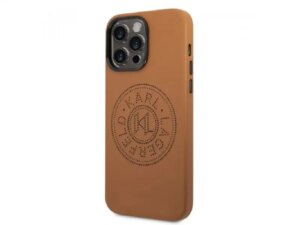 KARL LAGERFELD Maska za iPhone 14 Pro Max PU LEATHER PERFORATED LOGO CAMEL (KLHCP14XFWHC)