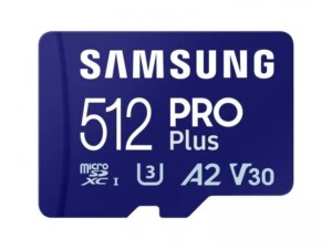 SAMSUNG PRO PLUS MicroSDXC 512GB U3 + SD Adapter (MB-MD512SA)