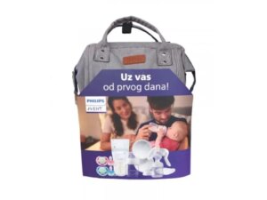 AVENT Baby poklon ranac sa 5 proizvoda (BQ047) - siva girl (BQ047AVENTG)