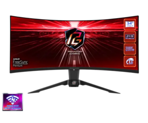 Monitor 34″ AsRock PG34WQ15R2B VA 3440×1440/165Hz/1ms/HDMIx2/DP/zvučnici 18