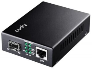 CUDY Injektor MC220P Gbit Media Converter 10/100/1000M SFP Slot to 10/100/1000M PoE+ Port, IEEE 802.3at/af 18