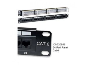 INTELLINET Prespojni panel, Cat6, UTP, 24 porta, 19”, 1U crni 18