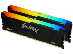 KINGSTON 16GB (2x8GB) DDR4 3600MT/s CL17 FURY Beast RGB Black XMP (KF436C17BB2AK2/16)