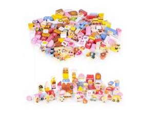 ECO TOYS Edukativne drvene kocke set - CANDY CITY 116kom