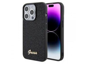 Guess Maska za iPhone 15 Pro DISCO SCRIPT METAL BLACK