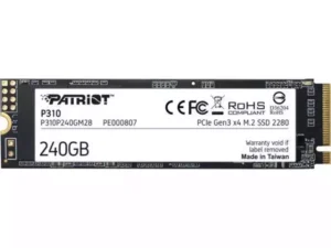 SSD M.2 NVMe 240GB Patriot P310 1700MBs/1000MBs P310P240GM28 18