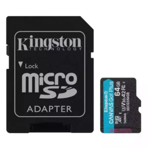 Micro SDXC Kingston 64GB  64GB class 10 U3 170MB/s – 70MB/s + adapter 18