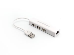 Adapter USB 2.0 na RJ45 i USB HUB 3 porta 2u1 JWD-U25 18