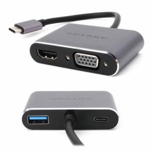 Adapter Type C na HDMI VGA PD USB3.0 SOTAKO ST-C0401 4 u 1 sivi 18