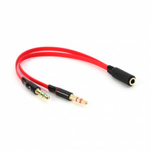 Kabl splitter 3.5mm za mikrofon I zvucnike crveni 18