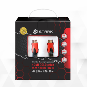 Kabl STARK HDMI M-M pozlacen 4K pleteni 10m 18