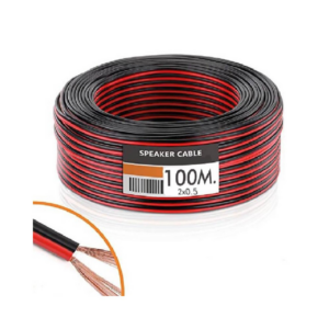 Kabl za zvucnike crno crveni 2×0.5mm copper 100m 18