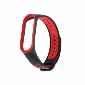 Narukvica za smart watch Xiaomi Mi Band M3/M4 crno crvena 18