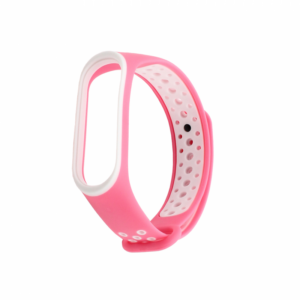 Narukvica za smart watch Xiaomi Mi Band M3/M4 pink bela 18