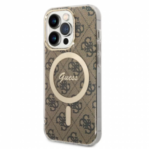 Torbica Guess Hc Magsafe IML 4G Pattern za iPhone 15 Pro 6.1 braon (GUHMP15LH4STW) 18