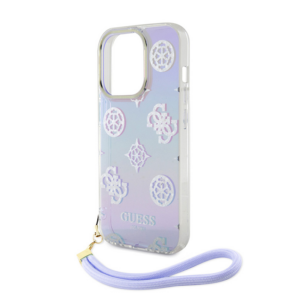 Torbica Guess Hc PC TPU Iridescent Glitter Pattern Peony Cordstrap za iPhone 15 6.1 ljubicasta (GUHCP15SHPELISU) 18