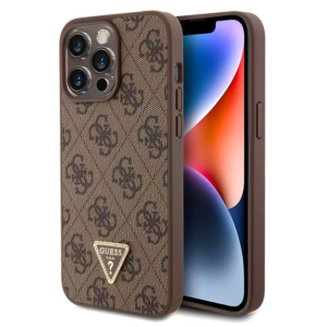 Torbica Guess Hc PU Leather 4G Triangle Strass za iPhone 15 Pro Max 6.7 braon (GUHCP15XP4TDPW) 18