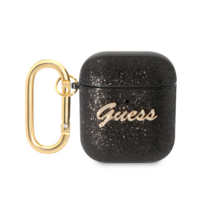 Torbica Guess za Airpods 1/2 PU Glitter Flake crna (GUA2HGGSHK) 18