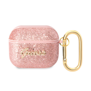 Torbica Guess za Airpods 3 PU Glitter Flake pink (GUA3HGGSHP) 18