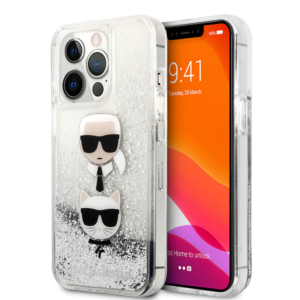 Torbica Karl Lagerfeld Hc Liquid Glitter 2 Heads za iPhone 14 Pro 6.1 srebrna (KLHCP14LKICGLS) 18