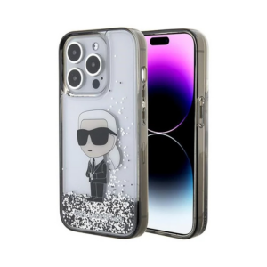 Torbica Karl Lagerfeld Hc Liquid Glitter Ikonik za iPhone 15 Pro 6.1 transparent (KLHCP15LLKKNSK) 18