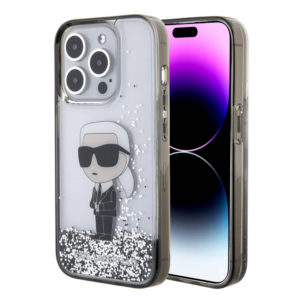 Torbica Karl Lagerfeld Liquid Glitter Ikonik za iPhone 15 Pro Max 6.7 transparent (KLHCP15XLKKNSK) 18