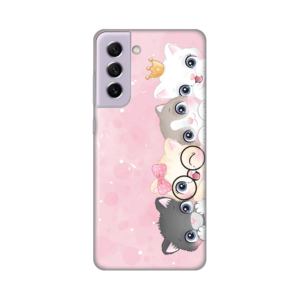 Torbica Silikonska Print Skin za Samsung G990 Galaxy S21 FE Pink Cats 18