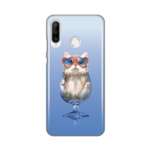 Torbica Silikonska Print za Huawei P30 Lite Funny Cat 18