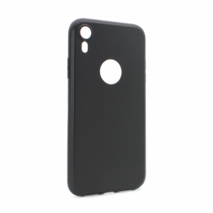 Torbica silikonska Skin za iPhone XR mat crna (sa otvorom za logo) 18
