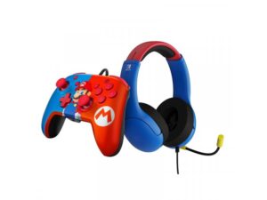 NITENDO PDP Switch Wired Airlite Headset & Rematch Controller Mario Bundle 18