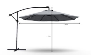 SUNCOBRAN KONZOLNI SA LED SVETLOM  3 M  SIVI 7013 21