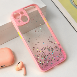 Torbica Frame Glitter za iPhone 15 6.1 roze 18