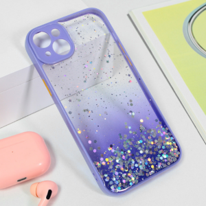 Torbica Frame Glitter za iPhone 15 Plus 6.7  ljubicasta
