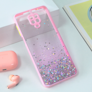 Torbica Frame Glitter za Xiaomi Redmi Note 9 Pro/Note 9 Pro Max roze