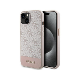 Torbica Guess Hc PC/TPU 4G Bottom Stripe za iPhone 15 6.1 roze (GUHCP15SG4GLPI) 18