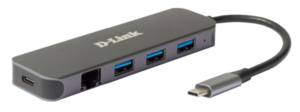 USB HUB D-Link DUB-2334 5in1 USB-C – USB3.0x3/GLAN/PD 18