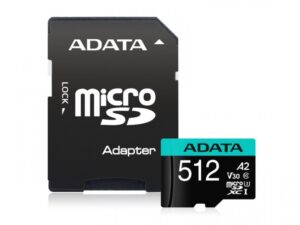 ADATA UHS-I U3 MicroSDXC 512GB V30S class 10 + adapter AUSDX512GUI3V30SA2-RA1 18