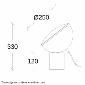 ARIA 30 STONA LAMPA 10W 3000K CRNA 18