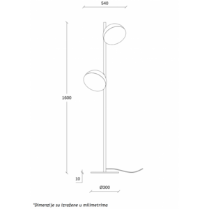 ARIA 31 PODNA LAMPA 20W 3000K CRNA 18