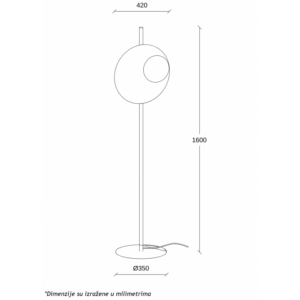 ARIA 34 PODNA LAMPA 12W 3000K CRNA 18