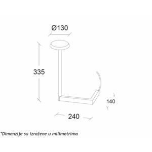 ARIA 35 STONA LAMPA 12W 3000K CRVENA 18