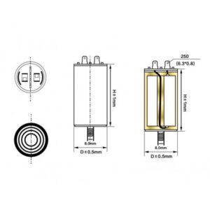 KONDEZATOR 14MF GMC 4PIN 450V/50HZ 18