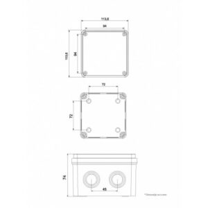 KUTIJA IP 65 MD9052 110X110X74 ABS 18